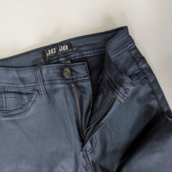 Women’s JC & JQ Navy Blue Shimmery Coated Skinny Jeans - Picture 4 of 7